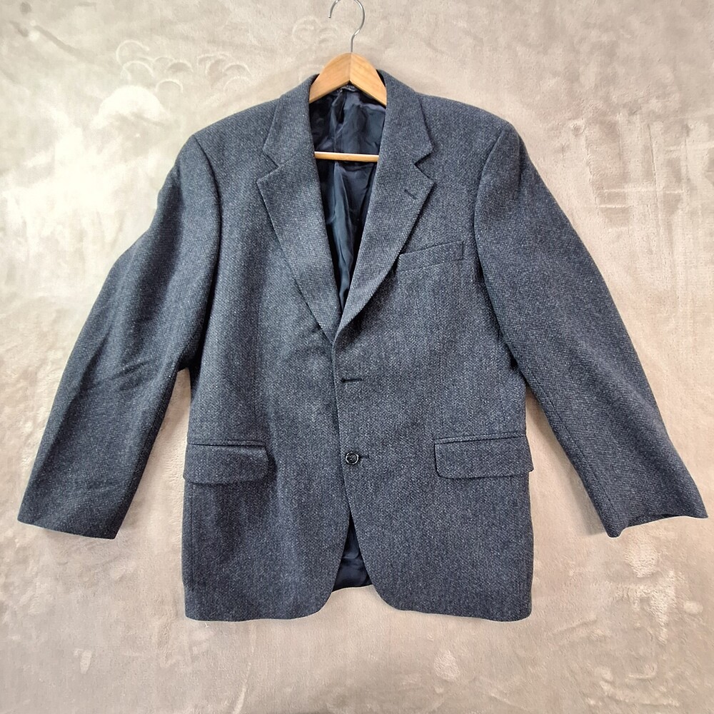 Vintage Brooks Brothers 346 Sports Coat Men's 41R Blue Pure New Wool Knit Blazer